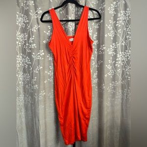 Burnt Orange Cinched Dress
